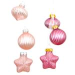 Decoris Pink Christmas Tree Decoration 3pcs