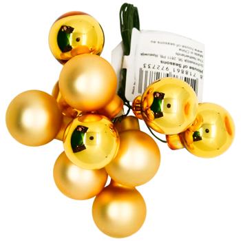 Прикраса скляні кульки-грони House of Seasons золоті - купити, ціни на За Раз - фото 1