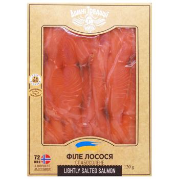 Dymni Tradytsiy Lightly Salted Sliced Salmon Fillet 120g - buy, prices for Auchan - photo 1