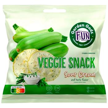 Чипсы кабачковые Garden Gadz со вкусом сметаны и зелени 25г - купить, цены на Эпицентр FOOD - фото 1