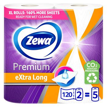 Рушники паперові Zewa Premium Extra Long 2шт - купити, ціни на Метро - фото 1