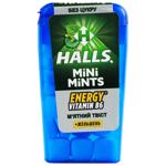 Halls Mini Mints Candy with Vitamin B6 and Ginseng Extract with Mint Flavor 12.5g