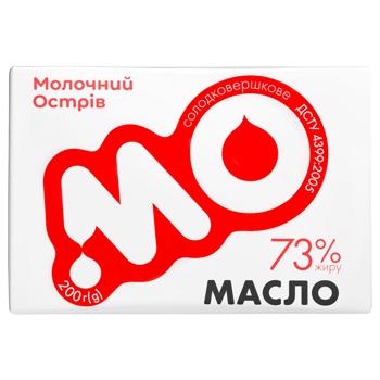 Масло Молочний Острів Крестьянское 73% 200г - купить, цены на Чудо Маркет - фото 1