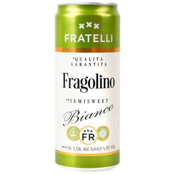 Напиток игристый Fratelli Fragolino Bianco белый полусладкий 6-6,9% 0,33л - купить, цены на КОСМОС - фото 1