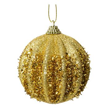 Circus Plastic Gold Christmas Tree Ball 8cm - buy, prices for METRO - photo 1