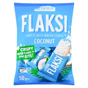Конфеты Roshen Flaksi Кокос с вафельными хлопьями 500г - купить, цены на Эпицентр FOOD - фото 1