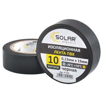 Лента изоляционная Solar черная 13мм*0,19мм*10м - купить, цены на Чудо Маркет - фото 1