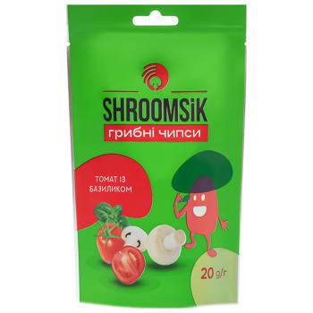 Чипсы грибные Shroomsik Томат с базиликом 20г - купить, цены на - фото 1