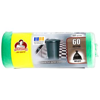 Pomichnytsya Garbage Bags Strong 60l 40pcs - buy, prices for Za Raz - photo 1