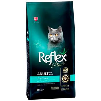 Корм сухой Reflex Plus Adult Sterilised с курицей для стерилизованных кошек 15кг - купить, цены на MasterZoo - фото 1