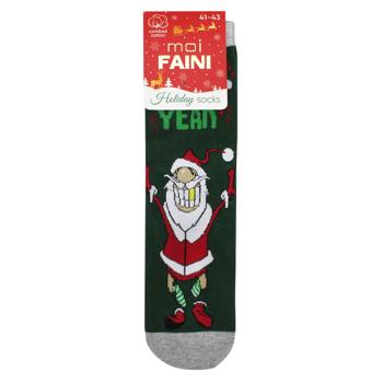 Moi Faini Christmas Men's Socks s.41-43 Dark Green