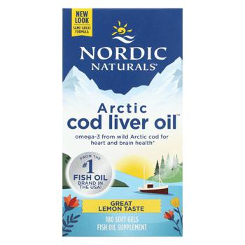 Рыбий жир из печени трески Nordic Naturals Арктический  со вкусом лимона 180 гелевых капсул - купить, цены на Biotus - фото 2