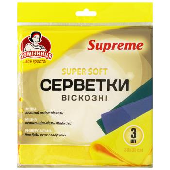 Pomichnytsya Supreme Viscose Napkins 38x38cm 3pcs - buy, prices for Auchan - photo 1
