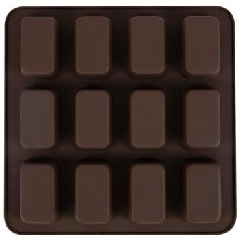 Форма для выпекания кексов Lessner Chef Choco квадратная силиконовая 12шт 25х25х3см - купить, цены на - фото 3