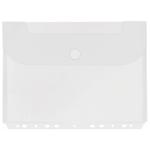 Economix A4 Transparent Envelope Folder with Velcro Fastener with Perforation