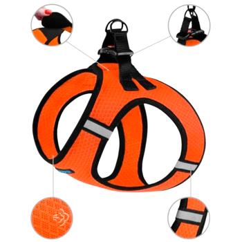 Шлея для собак Barksi Mesh Vest нейлоновая 4XS 24см оранжевый - купить, цены на MasterZoo - фото 3
