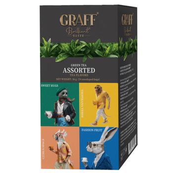 Чай зелений Graff Асорті чайних смаків 1,5г*24шт - купити, ціни на Чудо Маркет - фото 2