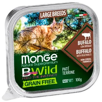 Monge Bwild Grain Free Wet Food with Buffalo for Large Breed Cats 100g - buy, prices for MasterZoo - photo 1