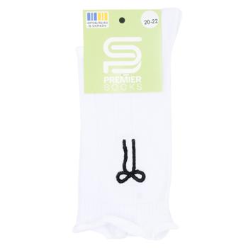 Шкарпетки дитячі Premier Socks високі рубчик з рюшами та вишивкою р.16-22 білий - купити, ціни на NOVUS - фото 1
