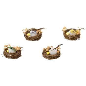 Decoris Bird in Nest 2pcs in assortment