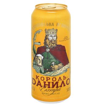 Пиво Король Даниил Экстра светлое 3,8% 0,5л - купить, цены на Чудо Маркет - фото 1