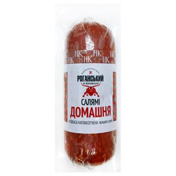 Колбаса Роганський МК Салями Домашняя полукопченая первый сорт - купить, цены на Чудо Маркет - фото 1