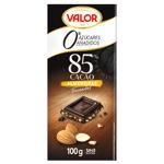 Шоколад чорний Valor з мигдалем без цукру 85% 100г