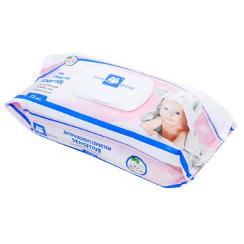 Серветки вологі Eurogroup Sensitive дитячі 72шт - купити, ціни на Таврія В - фото 2