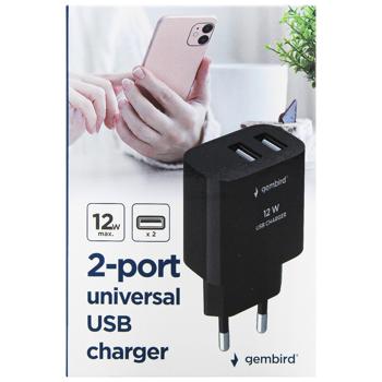 Gembird Universal USB Charger TA-UC-2A12-01-BK 2USB-A 5V(12W) black - buy, prices for - photo 2