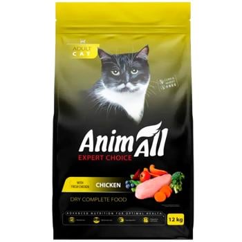 AnimAll Adult сухий корм для котів 12 кг - курка - купить, цены на MasterZoo - фото 1