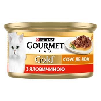 Gourmet Gold Sauce Deluxe Wet Food with Beef for Adult Cats 85g - buy, prices for MasterZoo - photo 3
