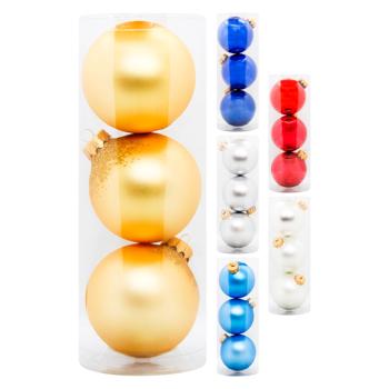 Glass Ball Decoration without Pattern 80mm 3pcs - buy, prices for MegaMarket - photo 1