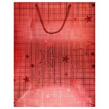 Пакет подарунковий Зірки 10331-48 31х40х12см - купити, ціни на Чудо Маркет - фото 1