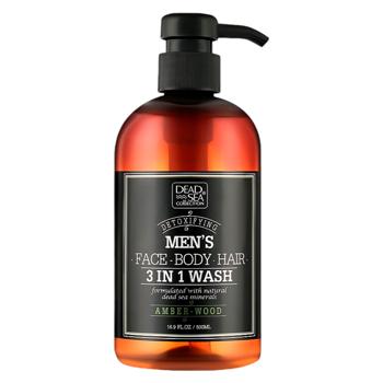 Гель для душа, волос и лица Dead Sea Collection Men's Amberwood 3в1 500мл