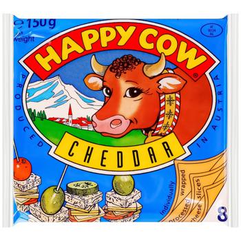 Happy Cow Cheddar Processed Cheese Slices 35% 150g