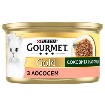 Корм вологий Gourmet Gold Соковита Насолода з лососем для дорослих котів 85г - купити, ціни на Auchan - фото 3