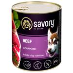 Корм влажный Savory с говядиной для взрослых собак всех пород 800г