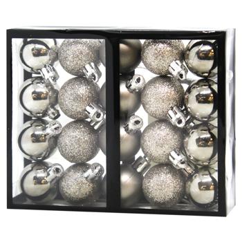 Silver Plastic Balls Set 20pcs*3cm - buy, prices for MegaMarket - photo 1