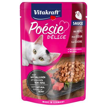 Вологий корм для котів Vitakraft Poésie Délice pouch 85г (серця в соусі)