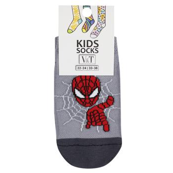 V&T Spiderman Children's Socks s.22-24 Grey - buy, prices for NOVUS - photo 1