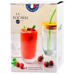 La Rochere Ouessant Smoothies Glass 430ml + Straw + Lid + Cleaning Brush