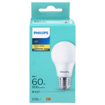 Лампа Philips LED 60W A60 E27 WW 230V FRND1PF/6DISC 2700К - купити, ціни на КОСМОС - фото 3