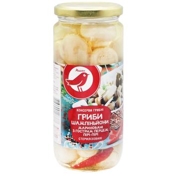 Шампиньоны Auchan маринованные с перцем пири-пири 420г