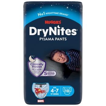 Підгузки-трусики Huggies DryNites для хлопчиків 4-7років 10шт