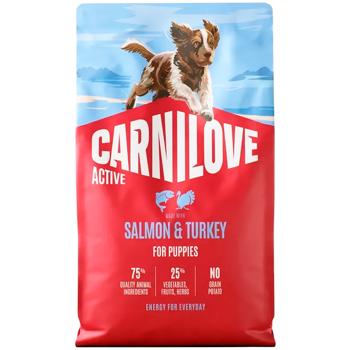 Корм сухой Carnilove Active с лососем и индейкой для щенков всех пород 4кг - купить, цены на MasterZoo - фото 1