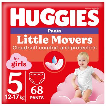 Підгузки-трусики Huggies Little Movers для дівчаток 5 12-17кг 68шт/уп - купити, ціни на METRO - фото 1