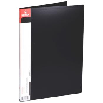 Папка-скоросшиватель Norma с боковым зажимом и внутренним карманом черная А4 - купить, цены на Auchan - фото 1