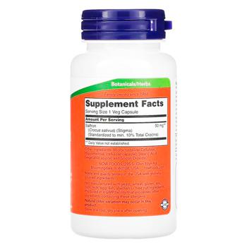 Now Foods Saffron 50mg 60 capsules - buy, prices for Biotus - photo 2