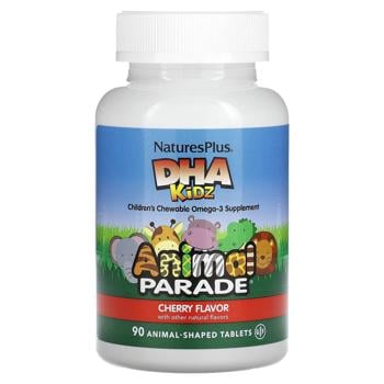 Риб'ячий жир для дітей, DHA for Kids, Nature's Plus, Animal Parade, вишневий смак, 90 жув. цукерок