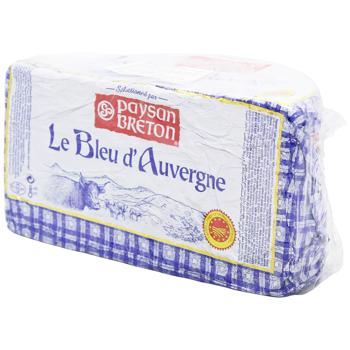 Сыр Paysan Breton Le Bleu d'Auvergne 1/2 50% - купить, цены на Auchan - фото 1